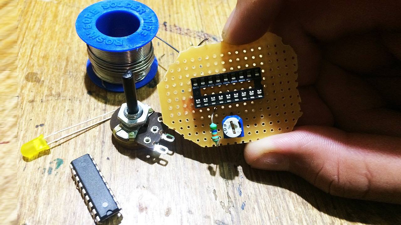 Soldering the components on the general purpose PCB